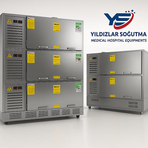 Yandan Yüklemeli Morg Dolapları 1, 2 ve 3 Üniteli Modeller – Yıldızlar Soğutma Kalitesiyle Yandan yüklemeli morg dolapları, ceset taşıma ve yerleştirme işlemlerinde ergonomi ve kullanım kolaylığı sağlayan özel tasarımlı sistemlerdir. Yıldızlar Soğutma olarak, 1 üniteli, 2 üniteli ve 3 üniteli yandan yüklemeli morg dolabı seçeneklerimizle, farklı kapasite ve alan ihtiyaçlarına uygun, kaliteli, güvenilir ve uzun ömürlü çözümler sunuyoruz. Üretimde kullandığımız paslanmaz çelik gövde, güçlü yalıtım ve enerji verimli soğutma sistemleriyle, kurumların morg altyapısında kalite, güven ve teslimat sürekliliğini ön planda tutuyoruz. Müşteri odaklı yaklaşımımızla, kuruma özel projelendirme ve satış sonrası destek